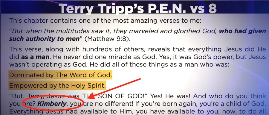 Personalized verses and Terry’s notes